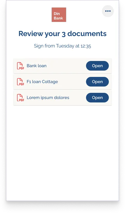 Cooldown screen showing documents locked until signing time