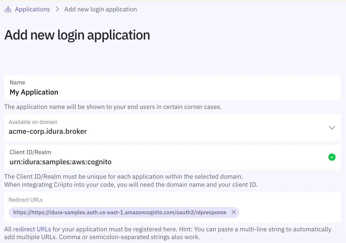 Create Application
