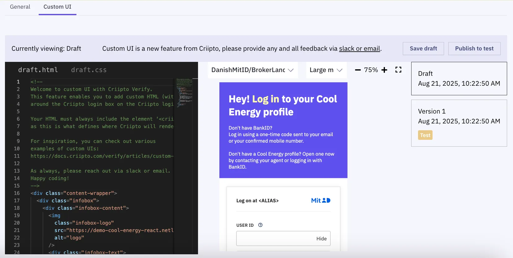 Custom HTML Preview