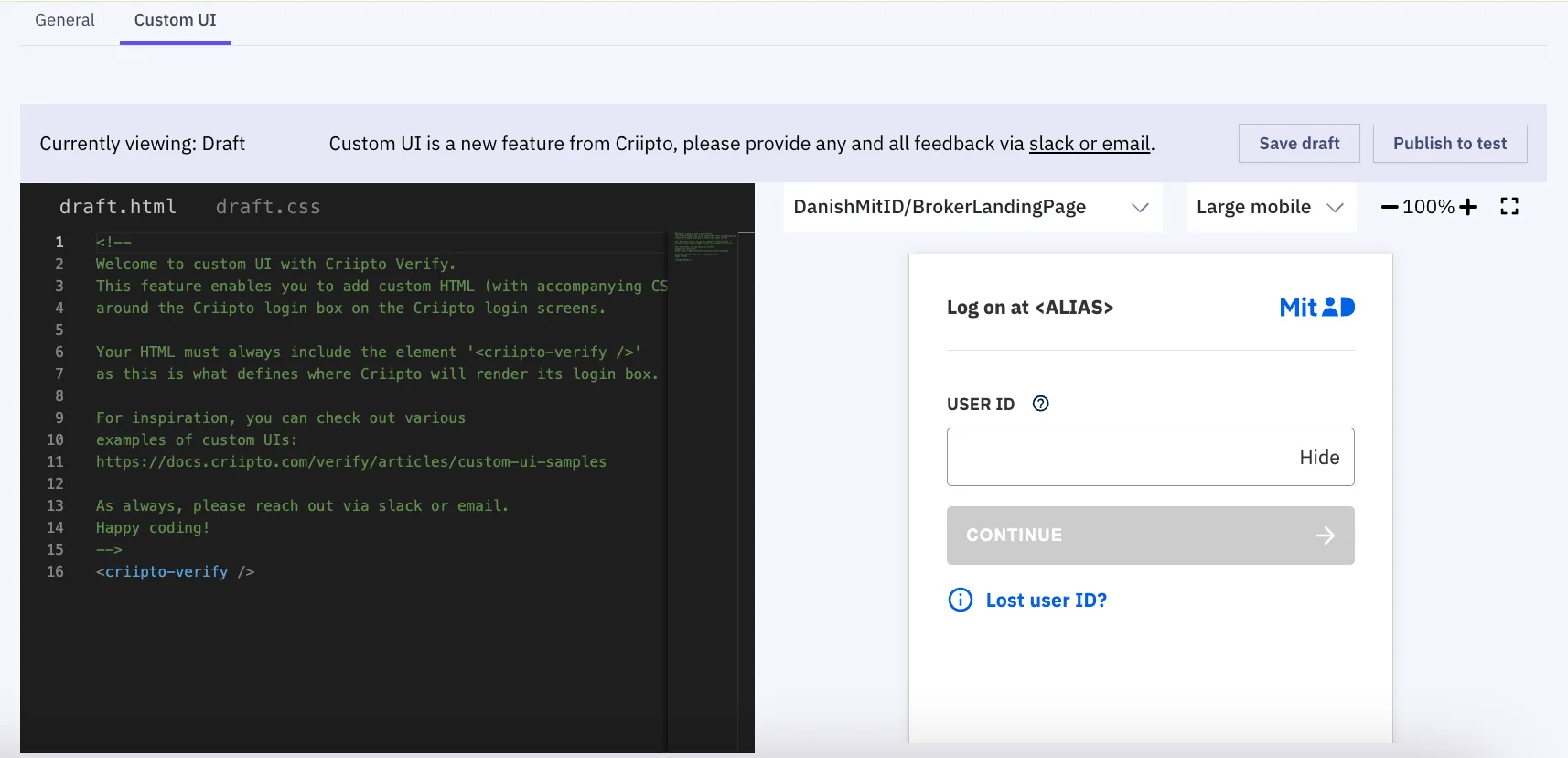 Custom HTML