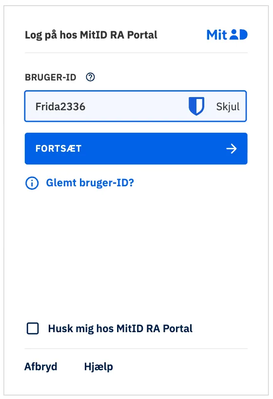 Test MitID login