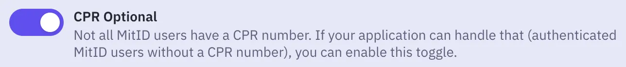 CPR Optional toggle