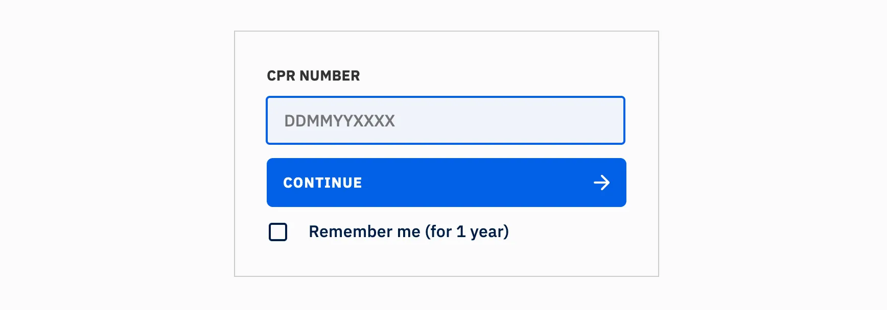 CPR number input