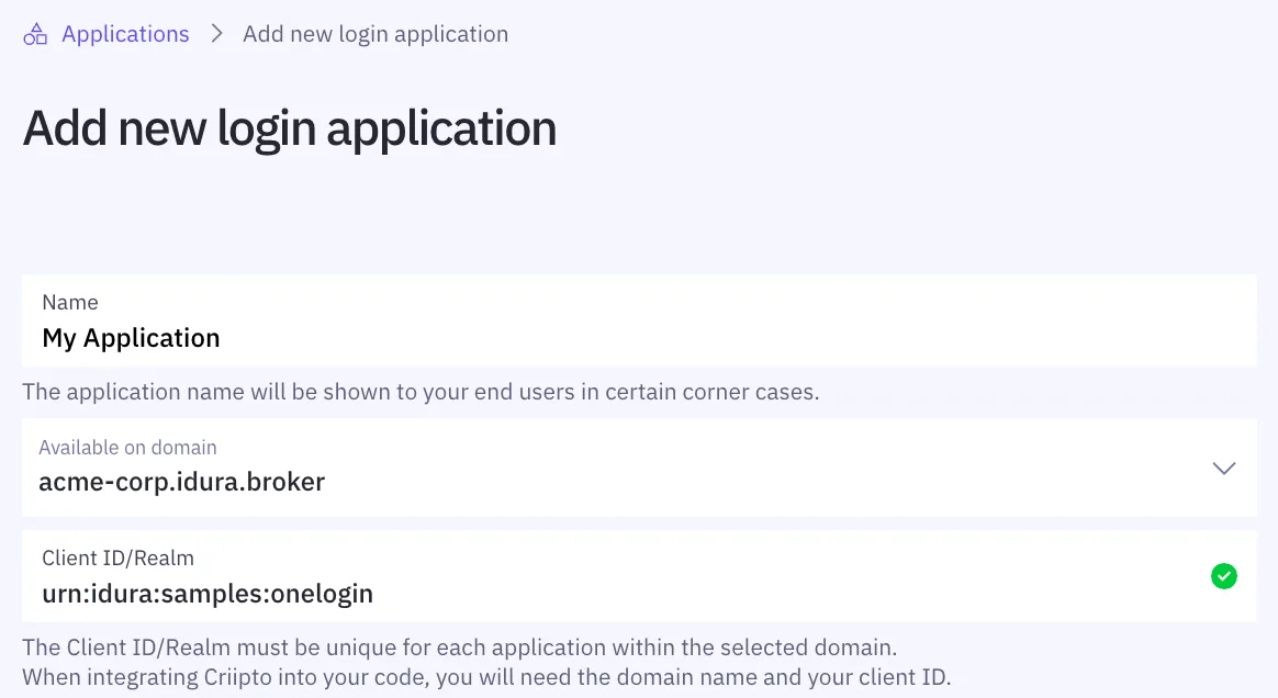 Create Application